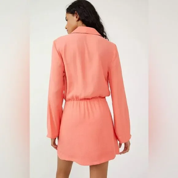 Free People Simone Blazer Wrap Dress in Pink - Size M - Picture 2 of 9